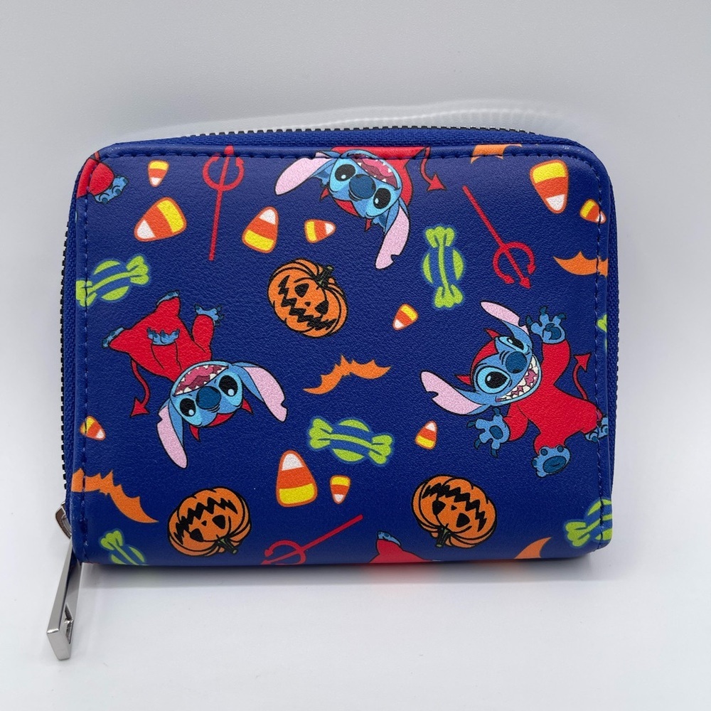 Her Universe Disney Lilo & Stitch Halloween Devil Mini Zipper Wallet - Picture 2 of 3